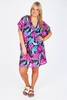 Purple Hibiscus Printed Kaftan With Gem Detail