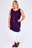 Purple Knitted Longline Sleeveless Top