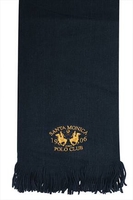 SANTA MONICA Navy Knitted Scarf With Tassels