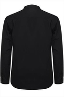 Slate Grey Black Formal Long Sleeve Shirt - TALL