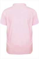 Slate Grey Pale Pink Formal Short Sleeved Shirt - TALL