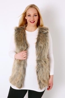 Tan Brown Faux Fur Gilet