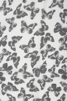 White & Black Butterfly Print Scarf