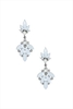 White & Silver Crystal Drop Earring