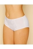 White Embroidered Briefs With Lace Detail