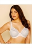 White Embroidered Non-Padded Bra with Lace Detail