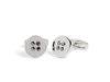 Crystal Button Jet Hematite Cufflink