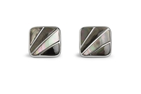 Deco Fan Grey MOP Cufflink