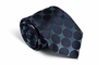 Dotty Teal And Navy Silk Tie