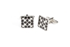 Floral Square Black Cufflink