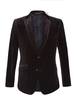 Grey Gothic Medallion Printed Velvet Jacket - 38