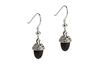 Onyx and Swarovski Crystal Acorn Earrings