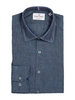 Plain Linen Shirt Indigo - 16.5