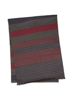 Super Soft Striped Burgundy And Grey Viscose Scarf