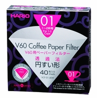 Hario V60 Filter Paper White 01 Dripper 40 pack