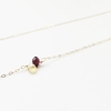Gold Chain Necklace with Two Double Gemstone - Chain Hearts By Kat&Bee Finer Jewellery