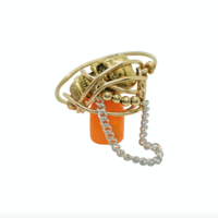 GOLD SKULL RING - ORANGE: Handmade by Kat&Bee Jewellery