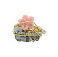 LARGE SKULL & PINK FLOWER RING: Handmade by Kat&Bee Jewellery
