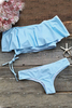 Cupshe Blue Summer Sewing Falbala Halter Bikini Set