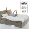 YAK Boxspringbett - 140x200 cm - Beige - mit Kopfteil - H3