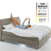 YAK Boxspringbett - 140x200 cm - Beige - mit Kopfteil - H4