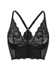 Glitter Deep V Wired Bralet - Black