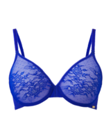 Glossies Lace Sheer Bra - Electric Blue