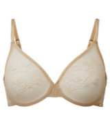 Glossies Lace Sheer Bra - Nude
