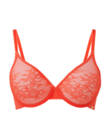 Glossies Lace Sheer Bra - Paprika