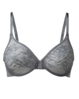 Glossies Lace Sheer Bra - Platinum