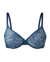 Glossies Lace Sheer Bra - Teal Print