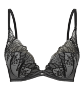 VIP Twilight High Apex Plunge Bra - Black Grey