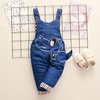 Baby / Toddler Adorable Dinosaur Embroidery Denim Overalls