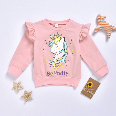 Baby / Toddler Girl Pretty
Unicorn Print Flutter-sleeve
Pullover