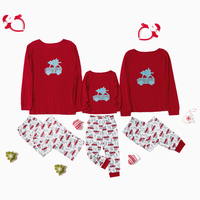 Christmas Tree and Cartoon Car Print Family Matching Pajamas Set