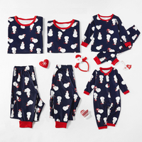 Merry Christmas Cute Snowman Patterned Family Matching Pajamas Set