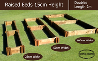 15cm High Double Raised Beds - Blackdown Range - 50cm Wide