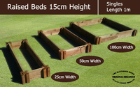 15cm High Single Raised Beds - Blackdown Range - 25cm Wide