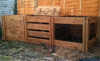1900 Blackdown Range Triple Mix Wooden Composter with Lids