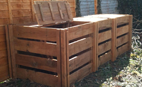 1900 Blackdown Range Triple Slotted Wooden Composter with Lids