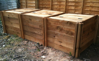 1900 Blackdown Range Triple Standard Wooden Composter with Lids