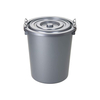 27L Grey Plastic Bin & Lid