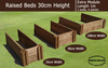 30cm High Extra Module for Raised Beds - Blackdown Range - 100cm Wide