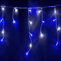 360 White/Ice Blue LED Snowing Icicle Lights With Speed Setting & White Cable