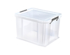 36L / 47cm Whitefurze AllStore Foolscap A4 Transparent Storage Box with Lid