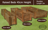 45cm High Double Raised Beds - Blackdown Range - 50cm Wide