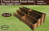 60cm High 3 Tiered Double Raised Beds - Blackdown Range - 100cm Wide