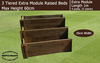 60cm High 3 Tiered Raised Beds Extra Module - Blackdown Range - 100cm Wide