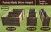 60cm High Double Raised Beds - Blackdown Range - 100cm Wide