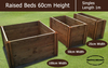 60cm High Single Raised Beds - Blackdown Range - 25cm Wide